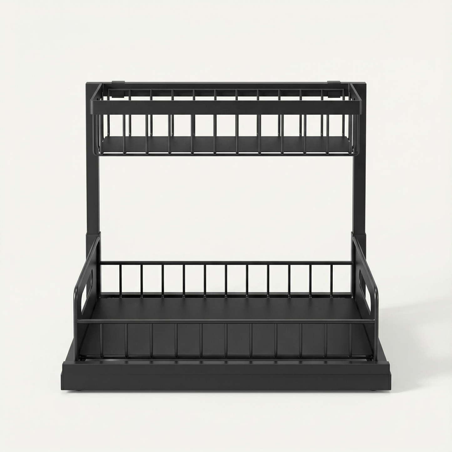 Under Sink Organizer 2-Tier, Heavy-Duty Steel Pull-Out Cabinet Storage Shelf